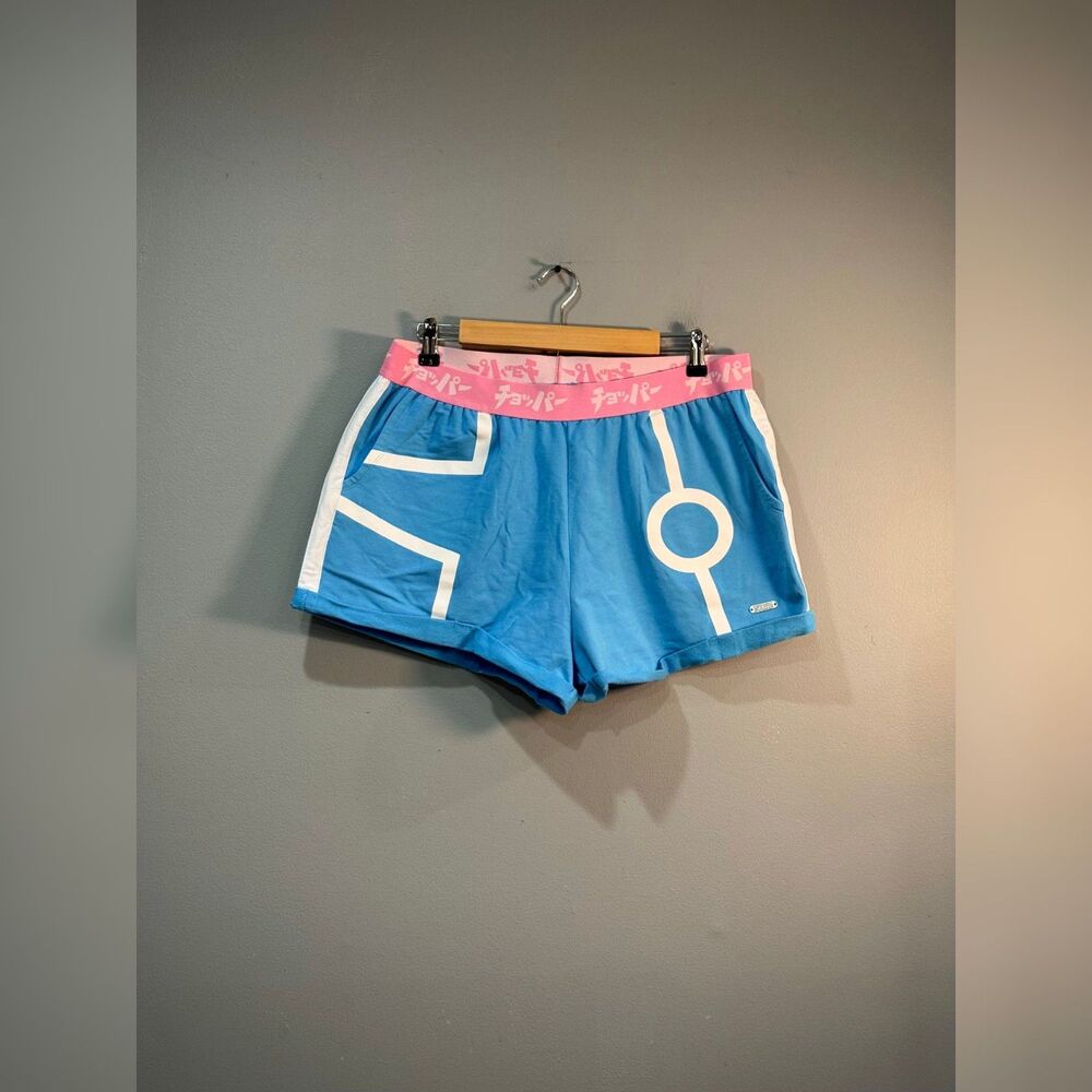 Blue/Pink Hot Topic Chopped Egghead Cosplay Shorts Size XL EUC